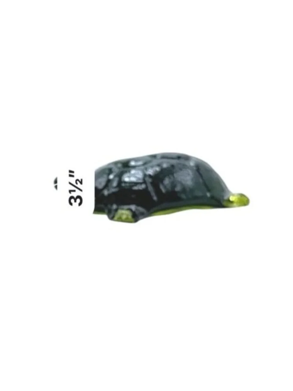 Green Glass Turtle Figurine Paperweight 4.5